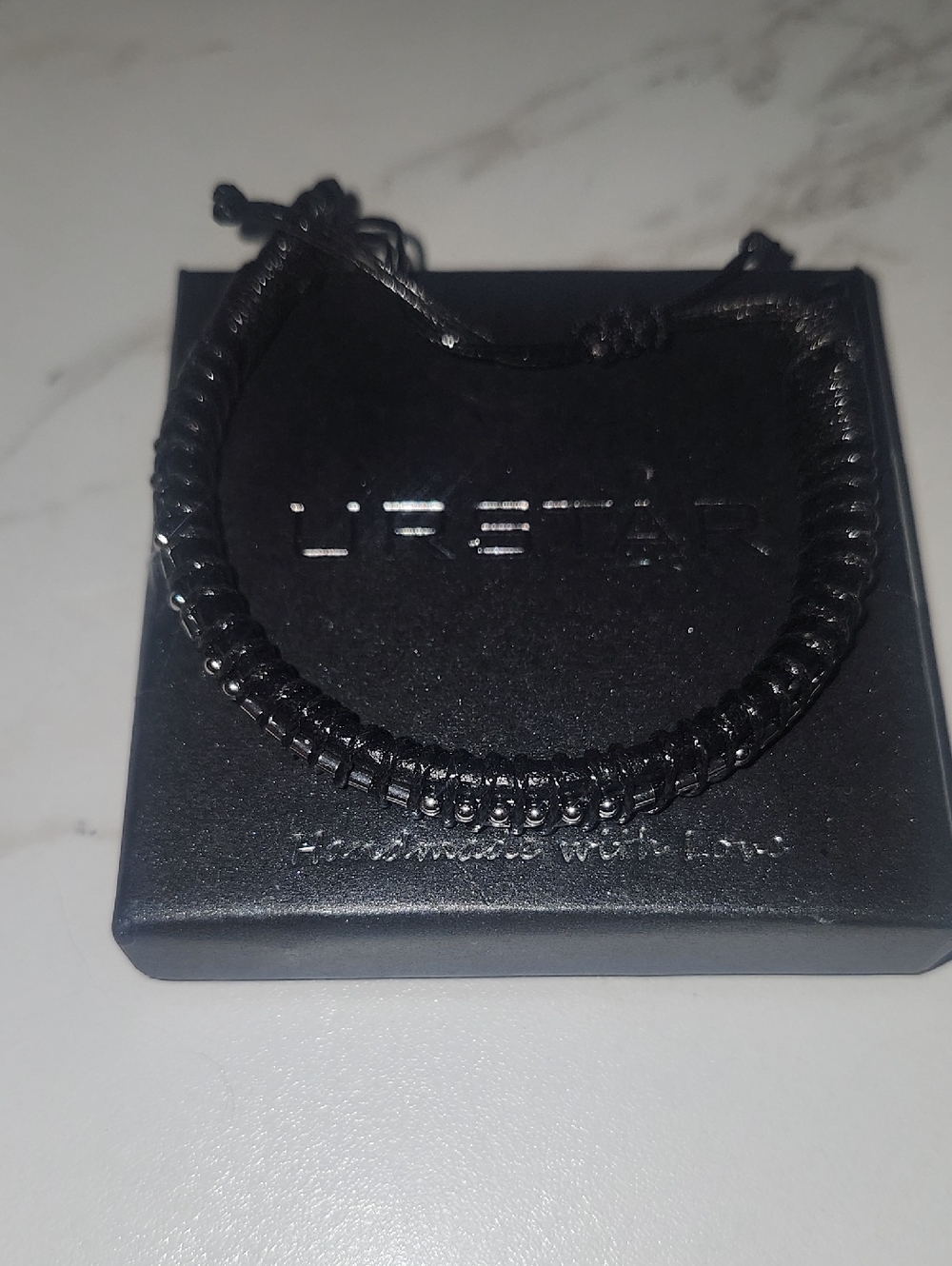 Morse Code Black Woven Men’s Bracelet "Enjoy The Journey"